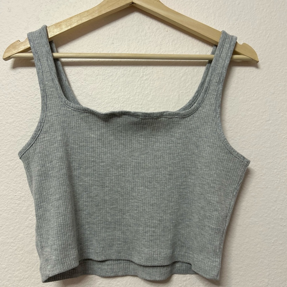 Puma Light Gray Ribbed Tank Top - Picture 3 of 5
